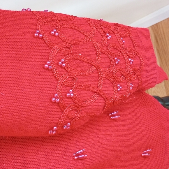 REDUCED!VTG Jessica Stevens Holiday Tunic Sweater W/Embellishments SizeM - Picture 4 of 11